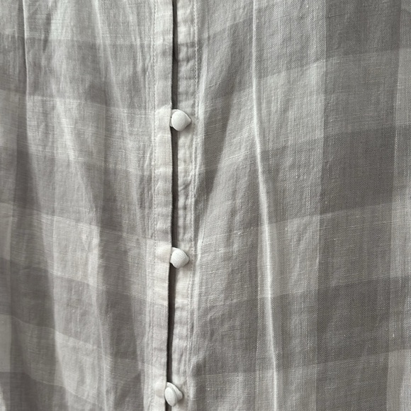 JJill 100% Linen 4X gingham plaid blouse, NWT - Picture 3 of 8